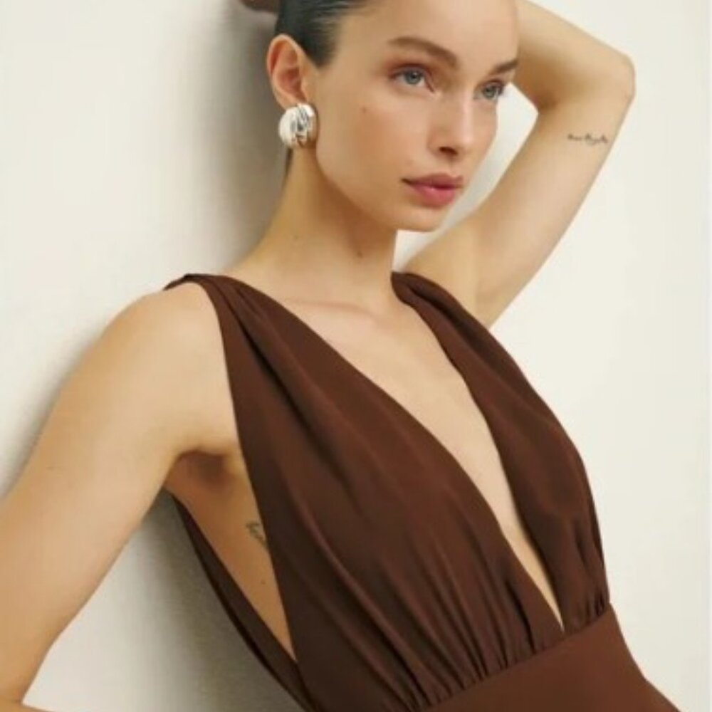 Reformation Velda Dress Brown - Size 8 - New with tags - Picture 5 of 6